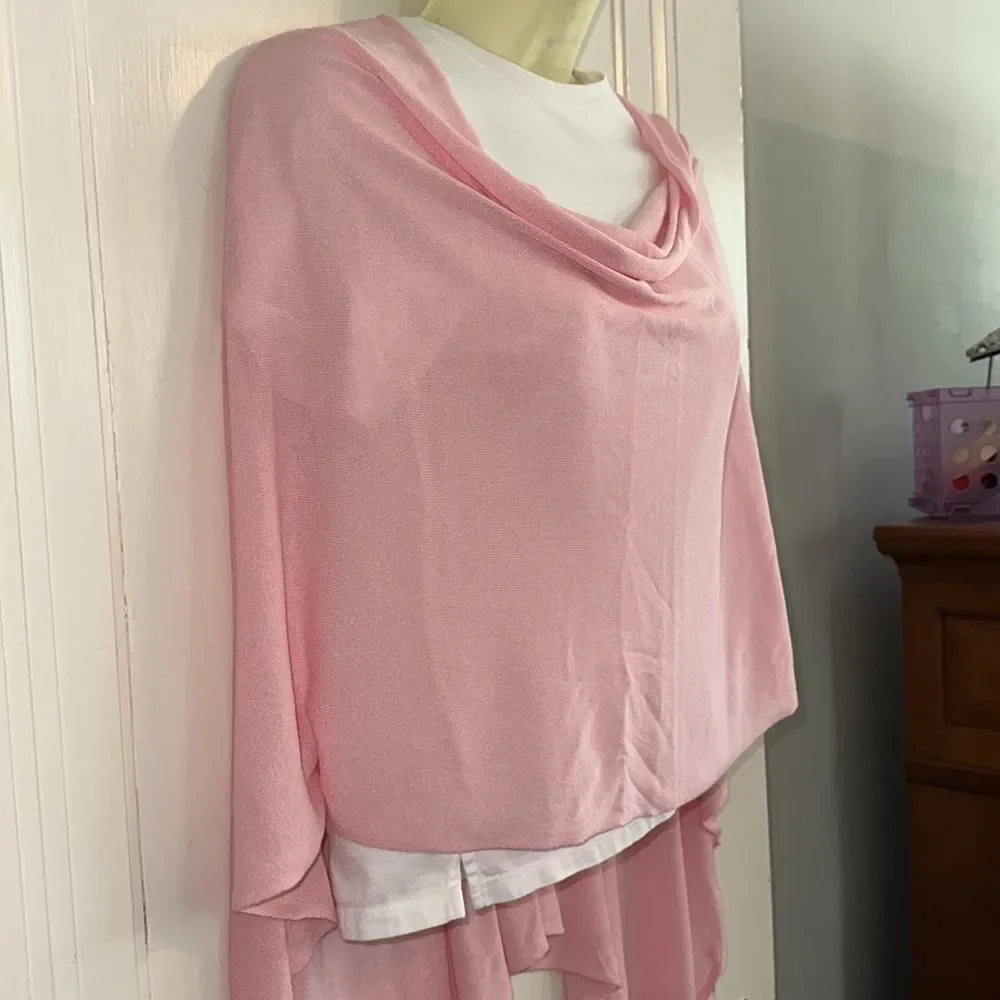 Kerisma pink‎ viscose/tencel/modal knit shawl/wrap with hole for head